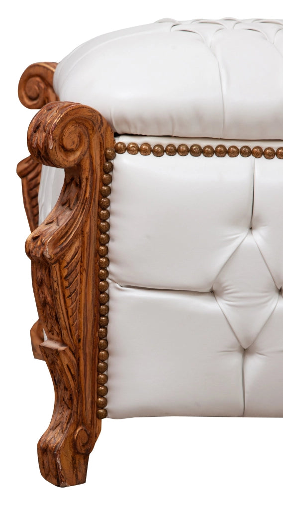 Biscottini Cassapanca baule stile francese Luigi XVI in legno massello di faggio XVI,