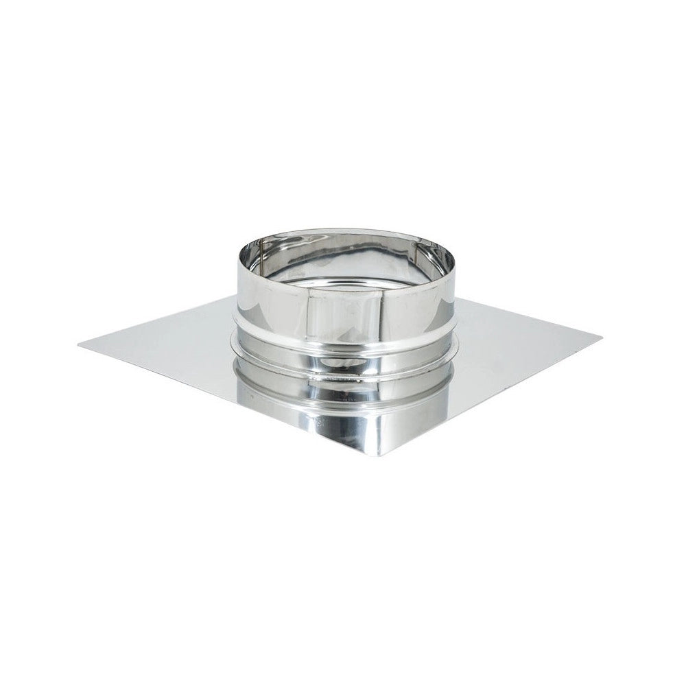 Base forata inox da 250x250mm a innesto m 80 - 230mm 6 decimi, diametro 160mm