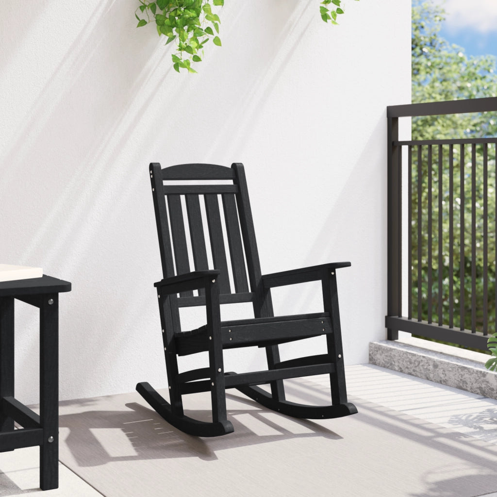 Sedia a dondolo nera 70x92x108 cm HDPE