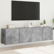 Mobili TV a Parete 2 pz-Credenza per TV sospesa Grigio Cemento 80x30x41 cm