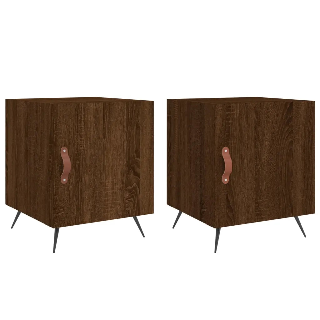 Comodini 2 pz Rovere Marrone 40x40x50 cm in Legno Multistrato