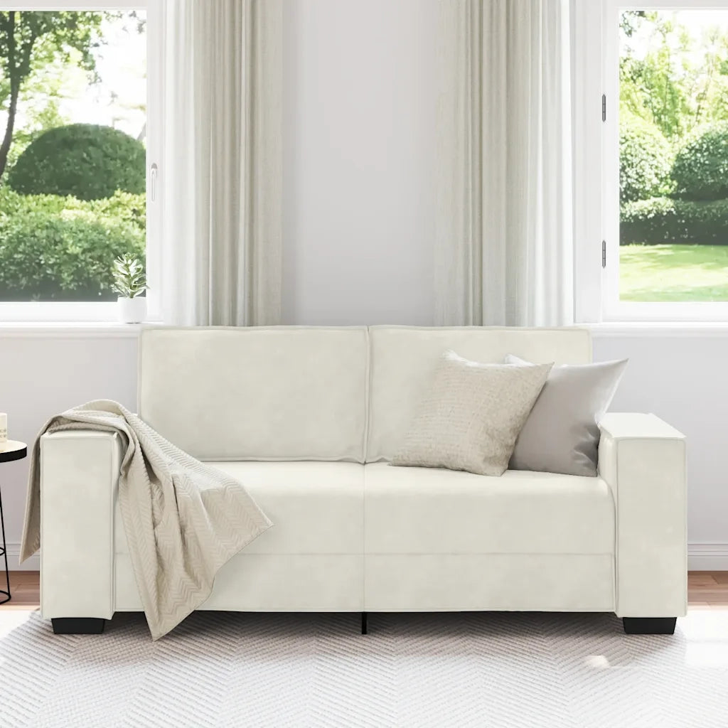 vidaXL Divano a 2 Posti crema 140 cm in Velluto
