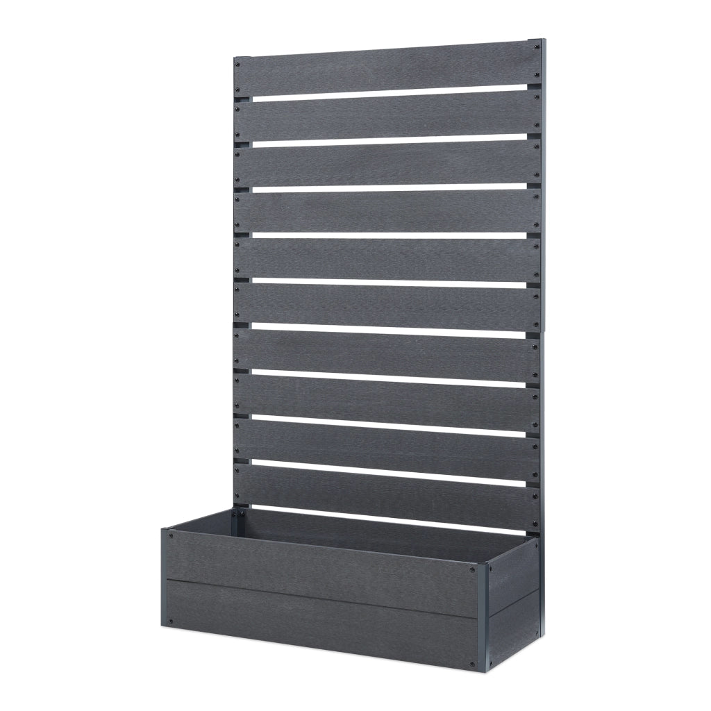 Fioriera con Spalliera Heerde in WPC 150 x 90 x 38 cm Grigio [en.casa]