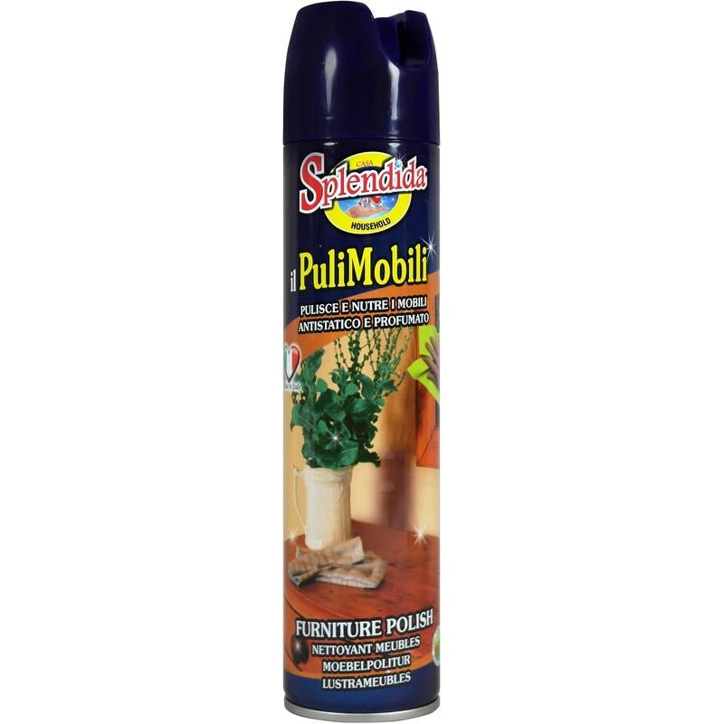 SPLENDIDA SPRAY PULIMOBILI ANTISTATICO PROFUMATO 300 ML PULISCE E NUTRE I MOBILI - FURNITURE POLISH MADE IN ITALY