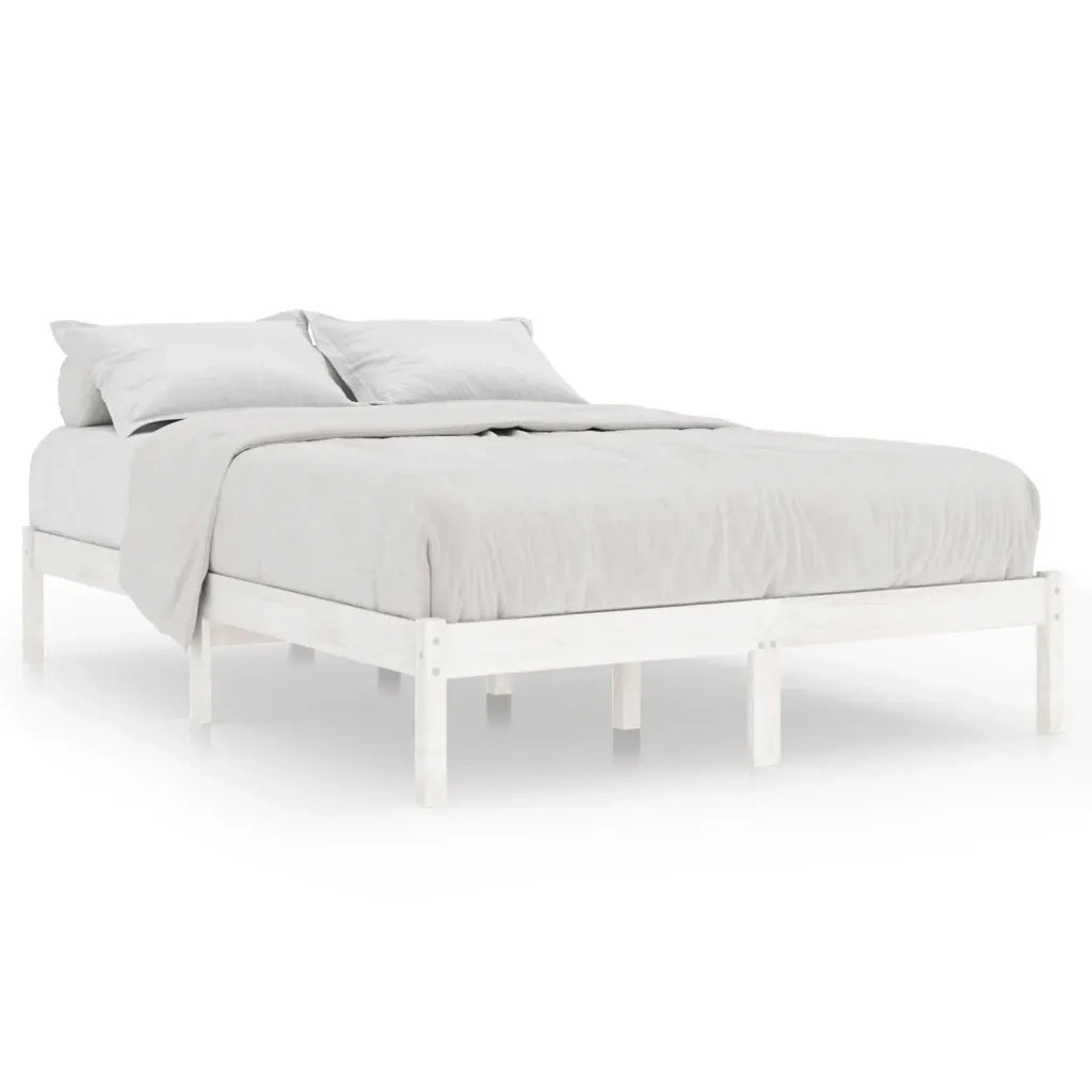Letto matrimoniale | Letto per adulti | Giroletto Bianco in Legno Massello 180x200 cm Super King