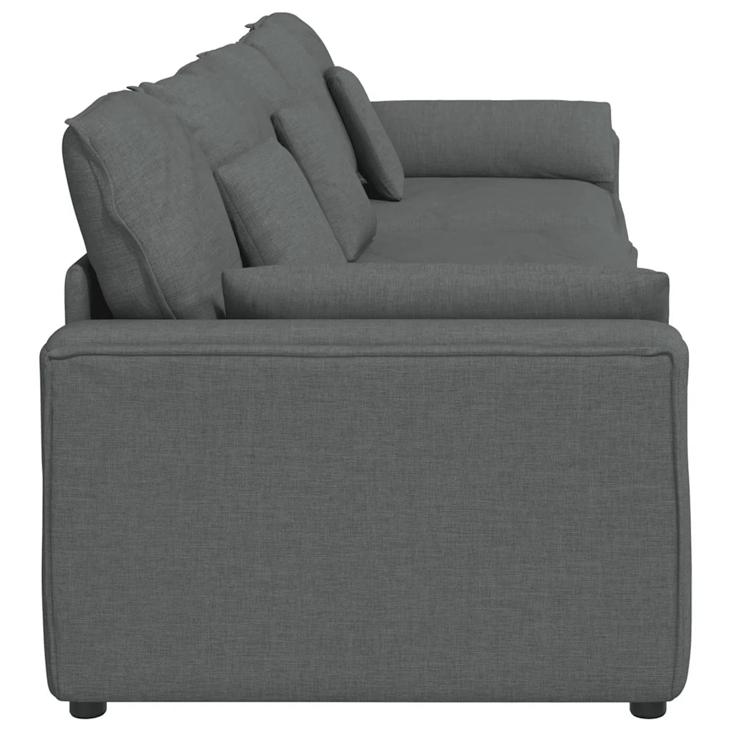 vidaXL Divano Modulare con Cuscini Grigio Scuro