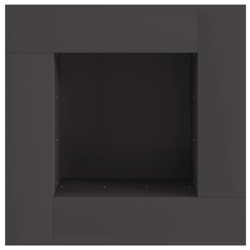 Braciere Quadrato Nero 80x80x40 cm in Acciaio