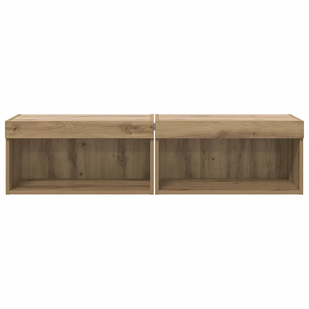 Set mobile TV con LED 2 pcs Rovere artigianale 60 x 30 x 30 cm
