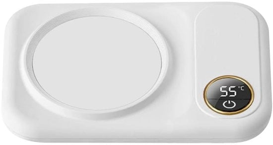 Drankenverwarmer elettrico - Piastra di riscaldamento del cappello - 3 Impostazioni di temperatura - Bianco - Drankenverwarmer con USB - Spegnimento automatico -...