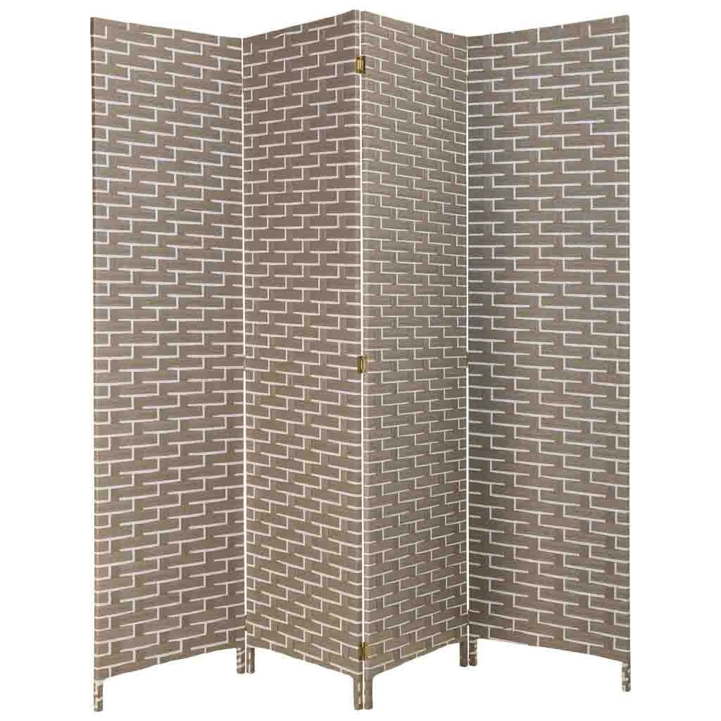 Biombo de papel trenzado 4 hojas 50(x4)x3x180h cm