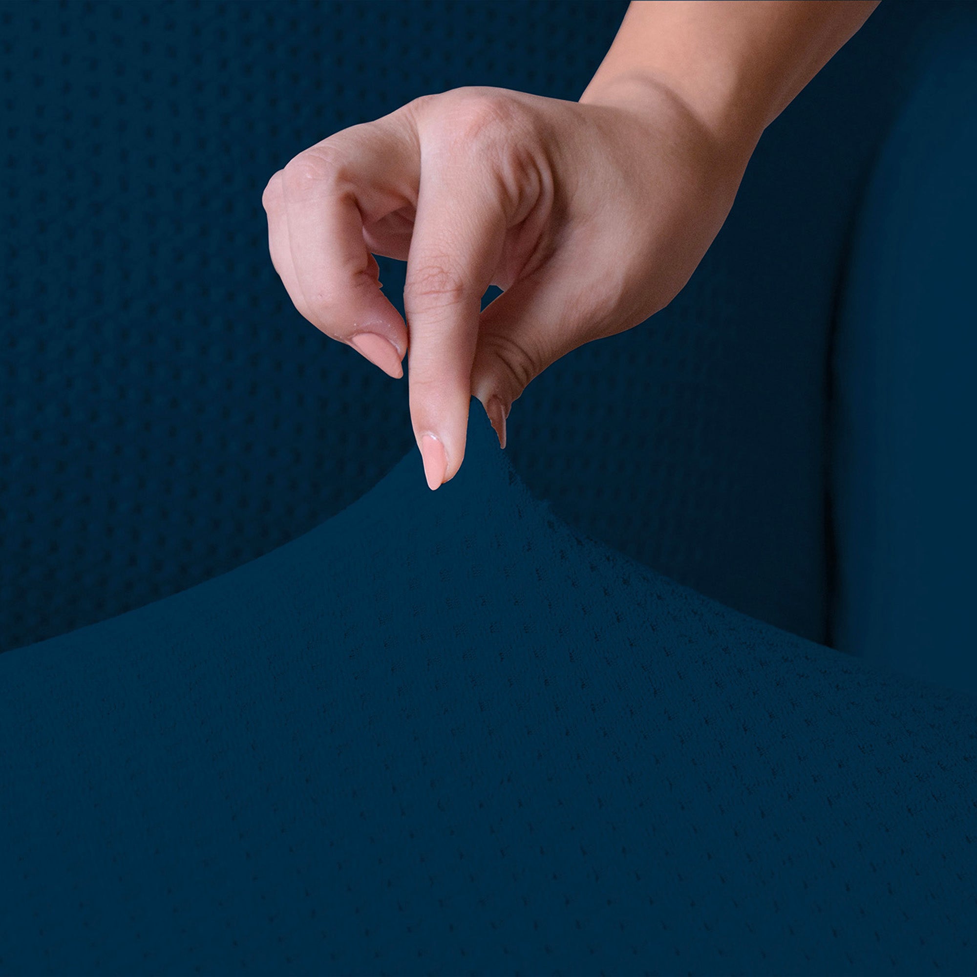 Copridivano Elasticizzato 2 Posti in Poliestere Iris Blu Scuro