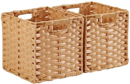 Set di contenitori di stoccaggio in polipropilene intrecciato - acqua e muffa resistenti - manici - 28x28 cm - facile da pulire - scatole di stoccaggio
