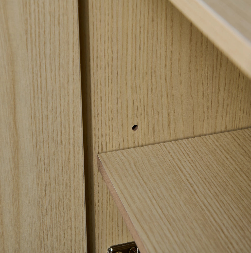 Set guardaroba con panca e credenza in MDF naturale