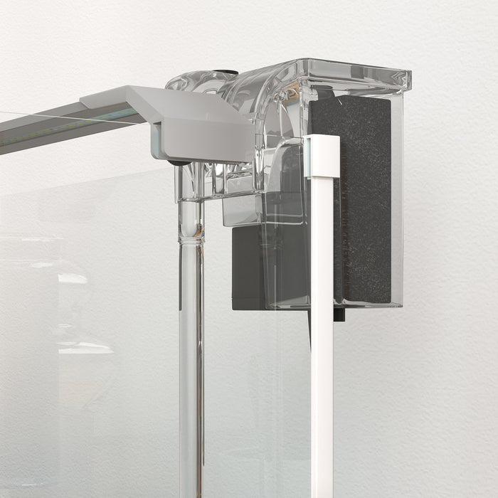 Acquario in Vetro con Luci LED da 20L 38x26x27 cm Filtro e Pompa d'Acqua Bianco