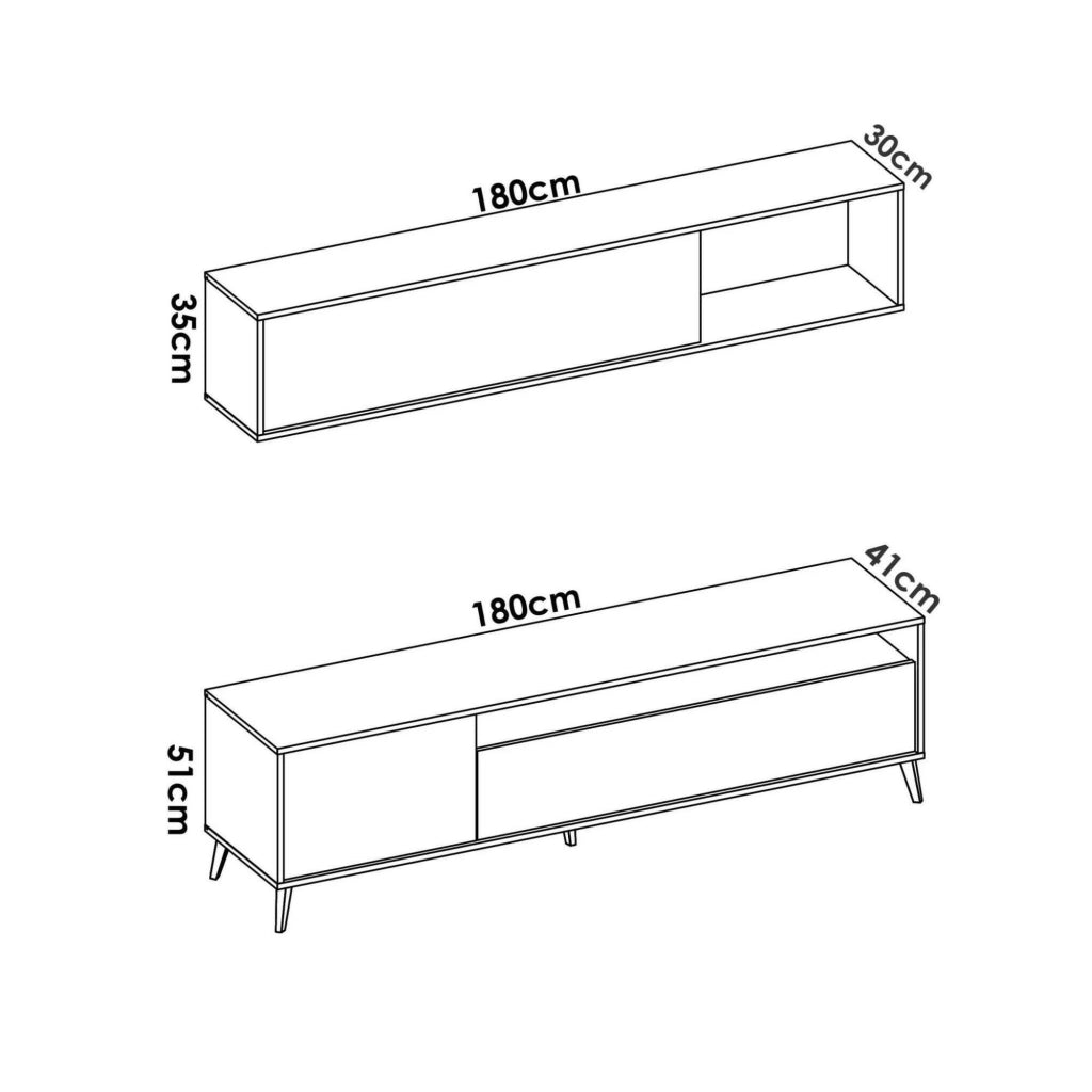 Mobile porta TV Arusha, Set da soggiorno porta TV, Mobile salotto multiuso, 180x41h180 cm, Antracite e Rovere Nodi