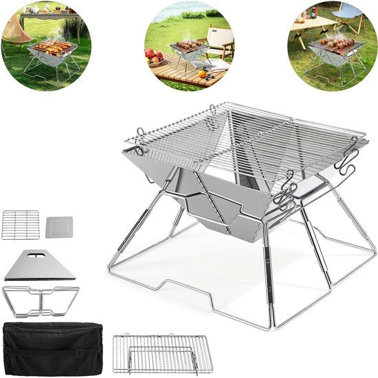 Barbecue compatta per giardino e balcone – BBQ pieghevole con griglia