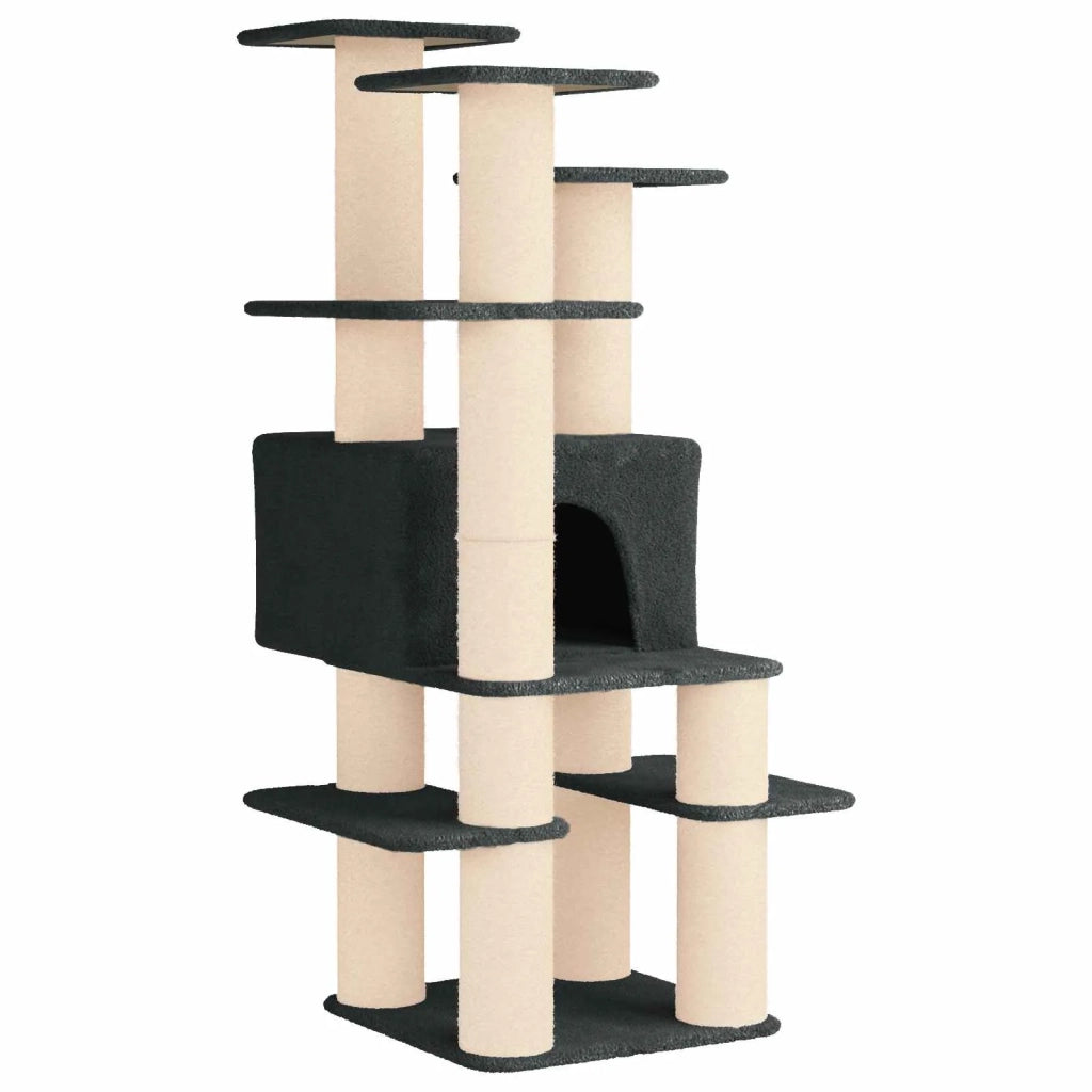 Albero per gatti con pali per graffiare in sisal Grigio Scuro 42033050