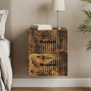 Mobiletto da notte a muro Rovere Fumo 34,5 x 33 x 40 cm 898645