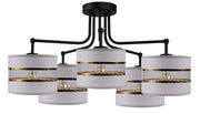Lampadario Candellux ANDY 5xE27 nero oro vetro metallo