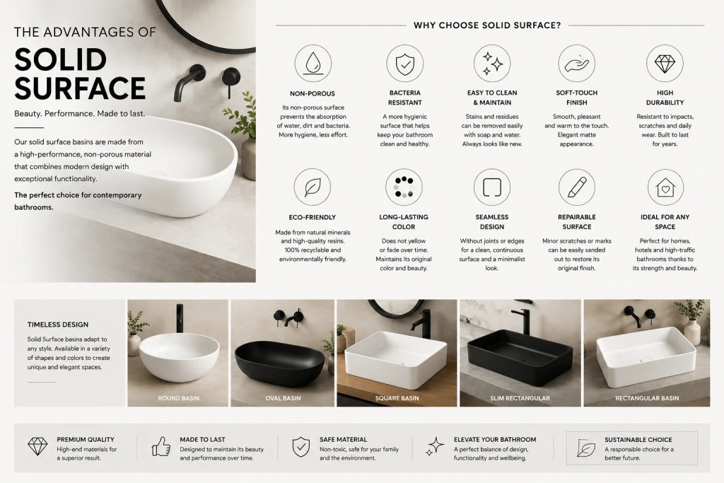 Lavabo da appoggio Solid Surface ARENA - nero