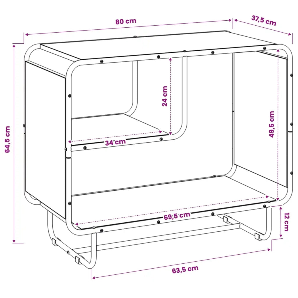 Credenza Rovere Artigianale 80 x 37,5 x 64,5 cm 8007935