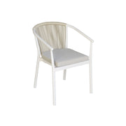 Sedia Verona Contract In Alluminio Bianco E Corda Per Esterni Beige Moia