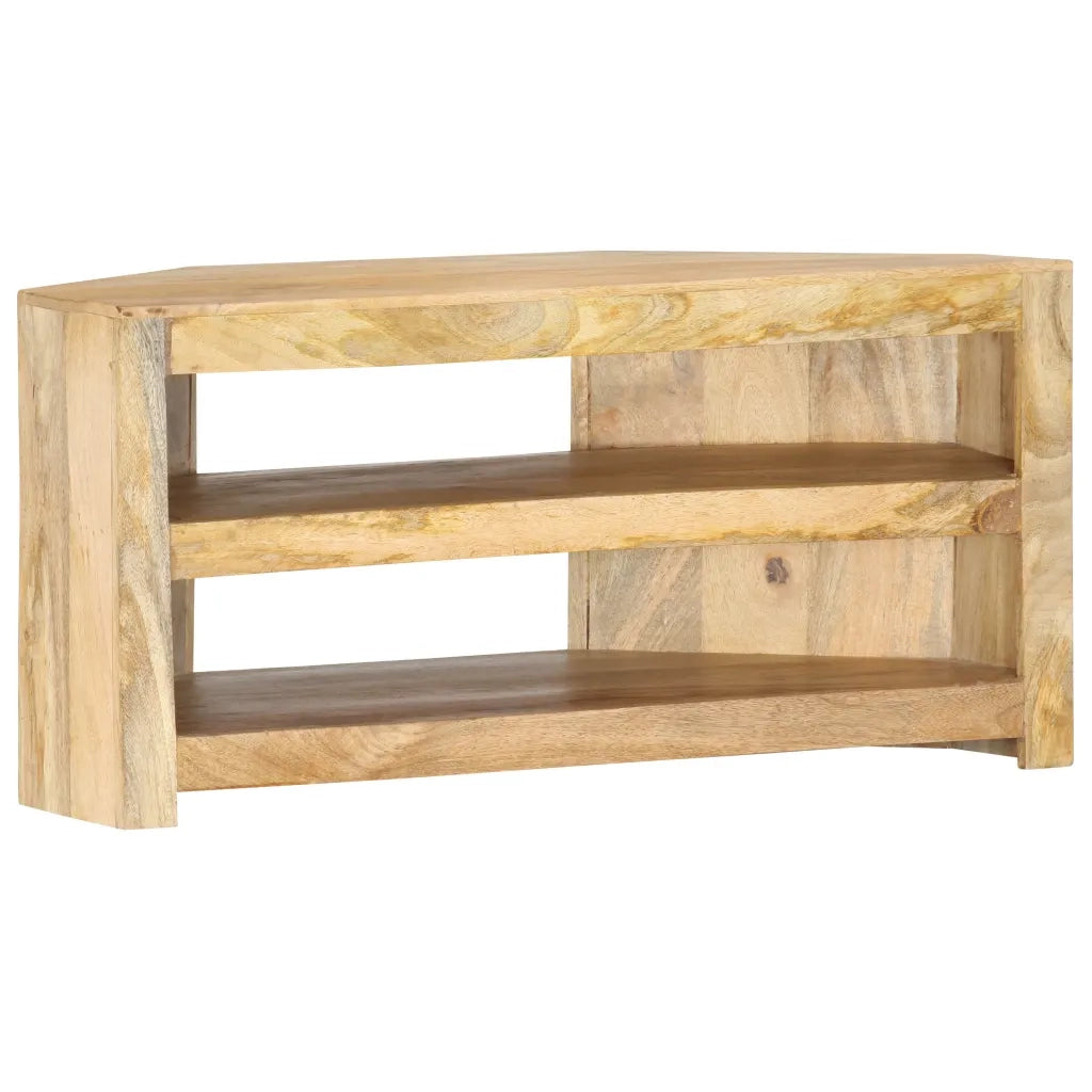 Mobile Porta TV Angolare 90x45x45 cm in Legno Massello di Mango 286382