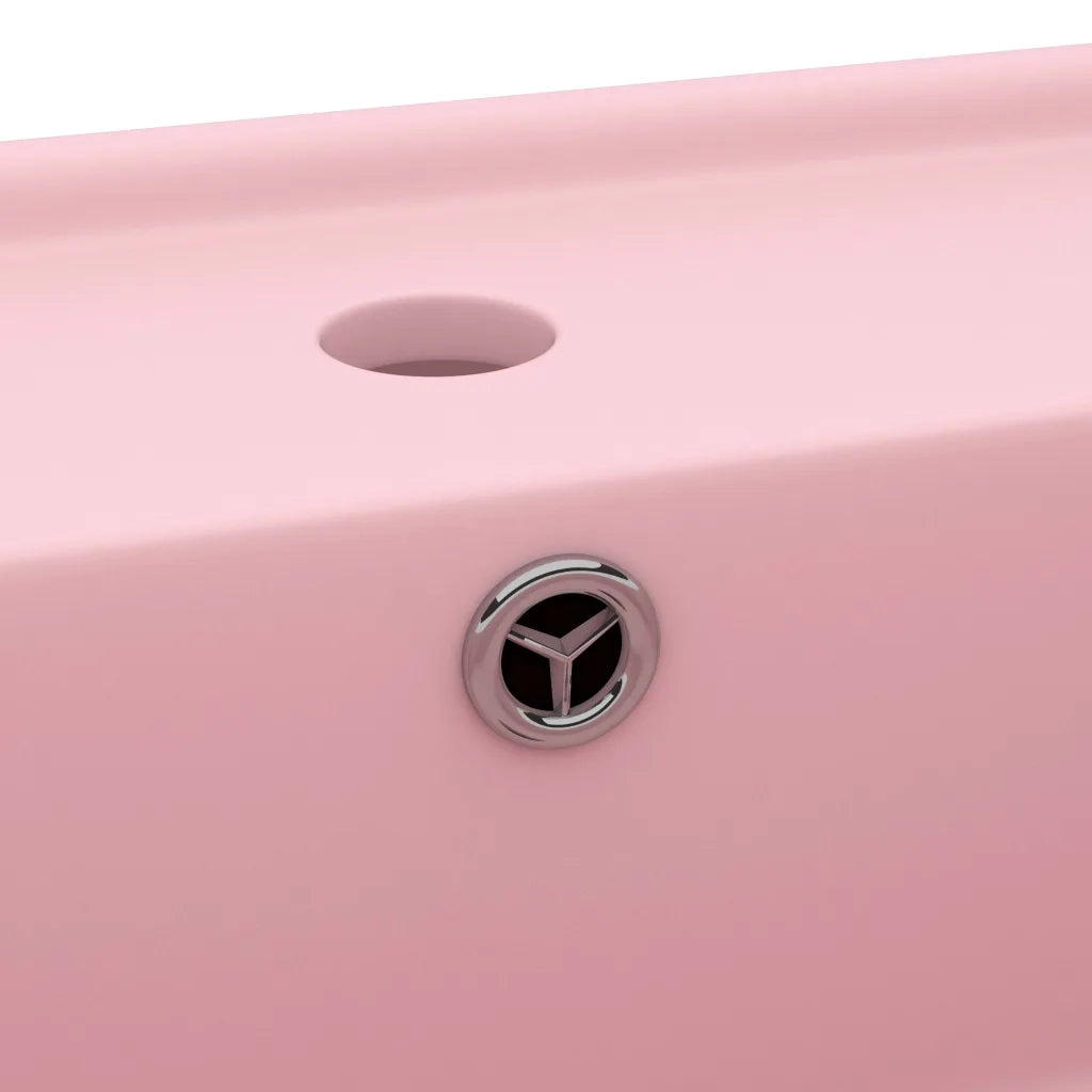 Lavabo Troppopieno Quadrato Rosa Opaco 41x41cm Ceramica 146944