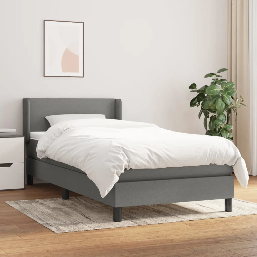 Giroletto a Molle con Materasso Grigio Scuro 80x200 cm Tessuto 3129506