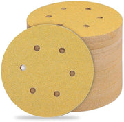 Set di carta abrasiva a 150mm, 60-800 Grit, 6 fori, sander orbitale - 60 pezzi
