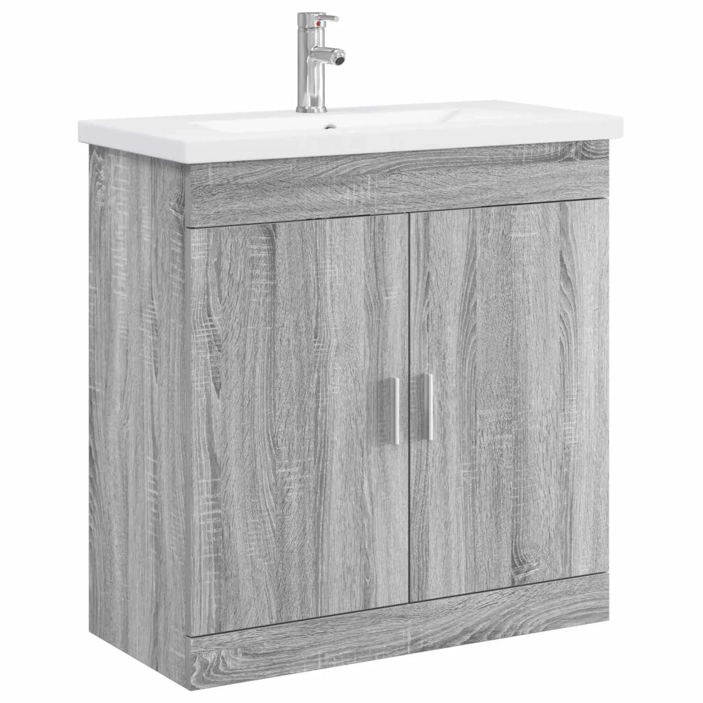 Set di mobili per il bagno Sonoma grigio 81 x 40 x 84,5 cm 3404363