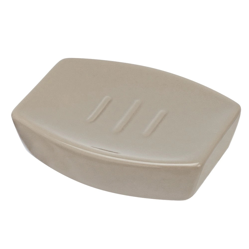 Portasapone bagno tortora d'appoggio in ceramica