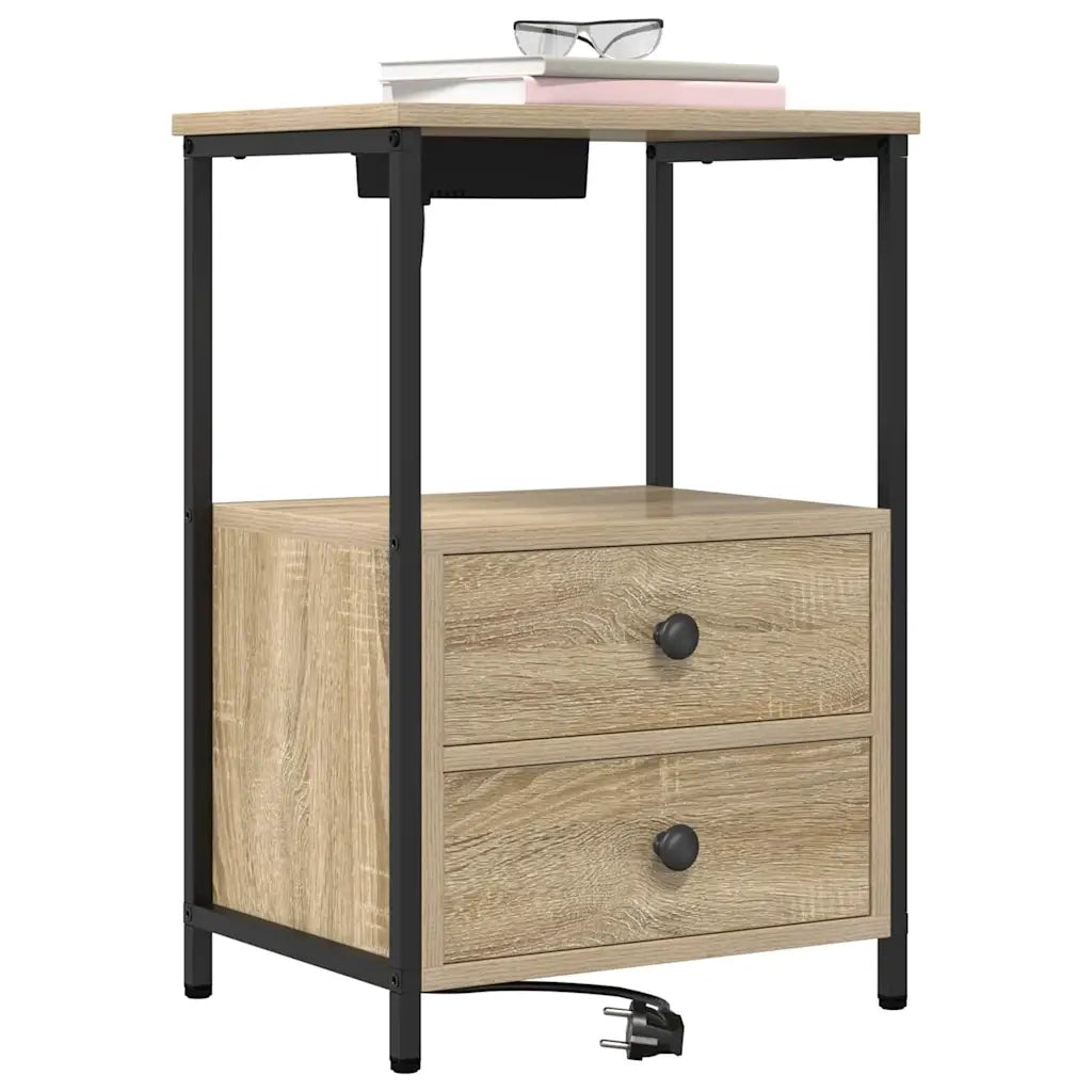 Comodino | Armadio da Notte | Mobiletto da notte con cassetto Rovere Sonoma 40 x 31 x 60 cm