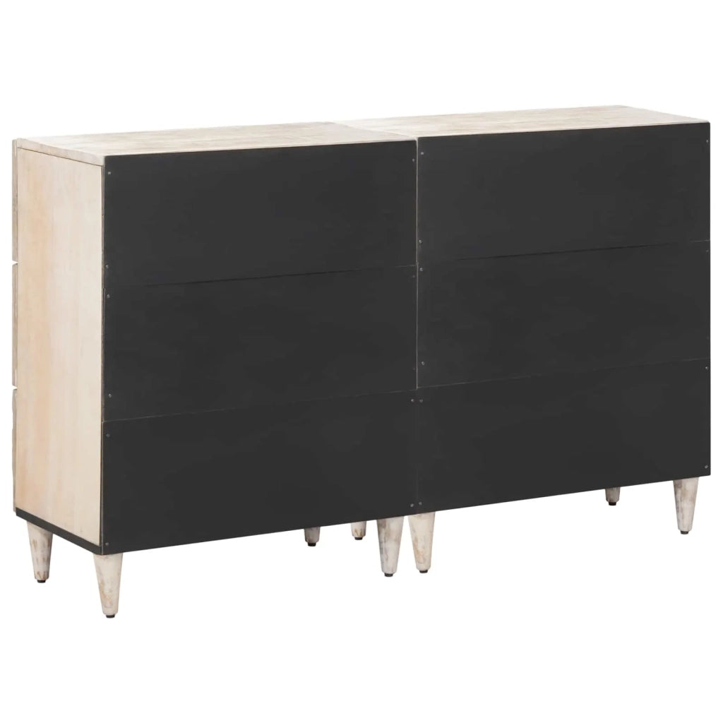 Credenza 2 pcs Bianco 60 x 33,5 x 75 cm Legno di mango massello 3310112