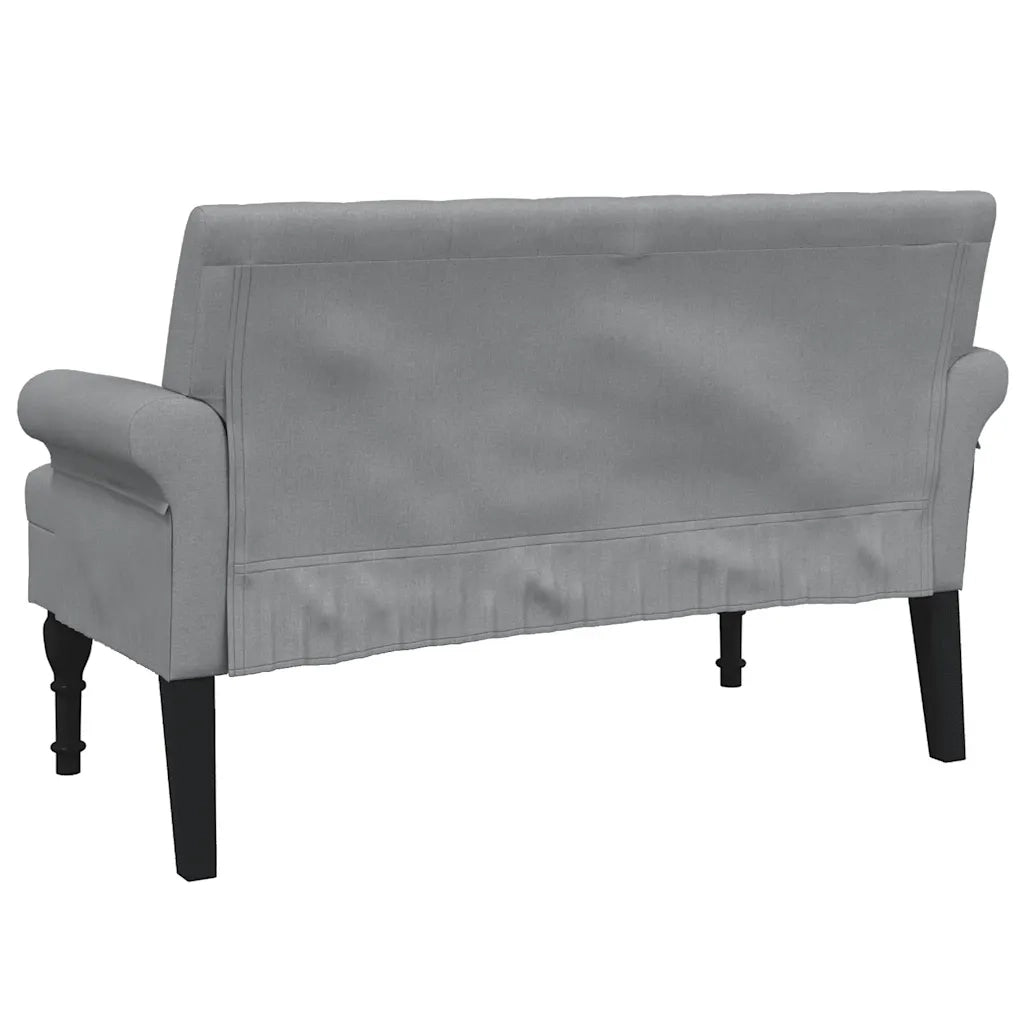 Panca con Schienale Grigio Chiaro 120x62x75,5 cm in Tessuto CFW7929796