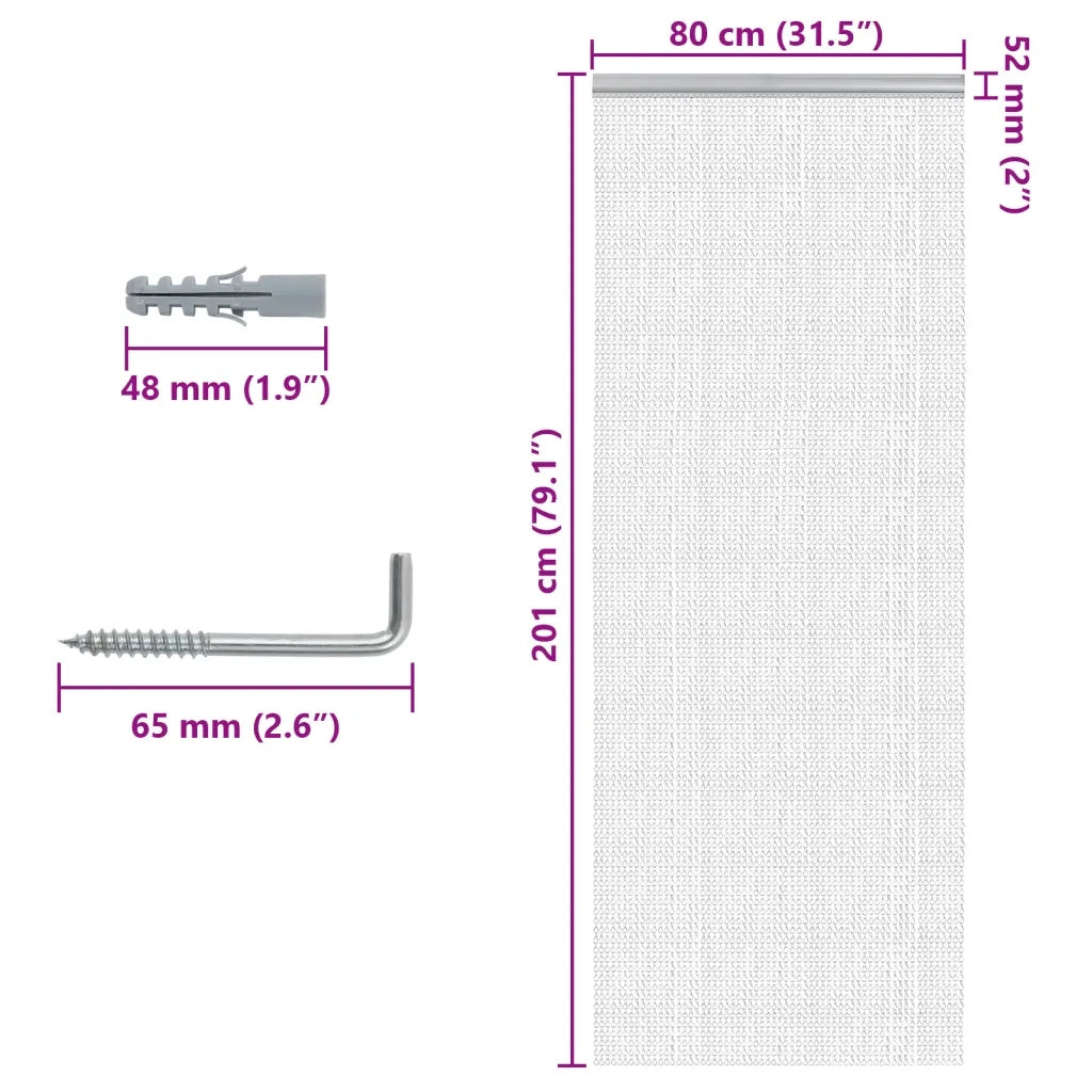 Zanzariera da Porta a Catena 80x201 cm in Alluminio CFW1726031