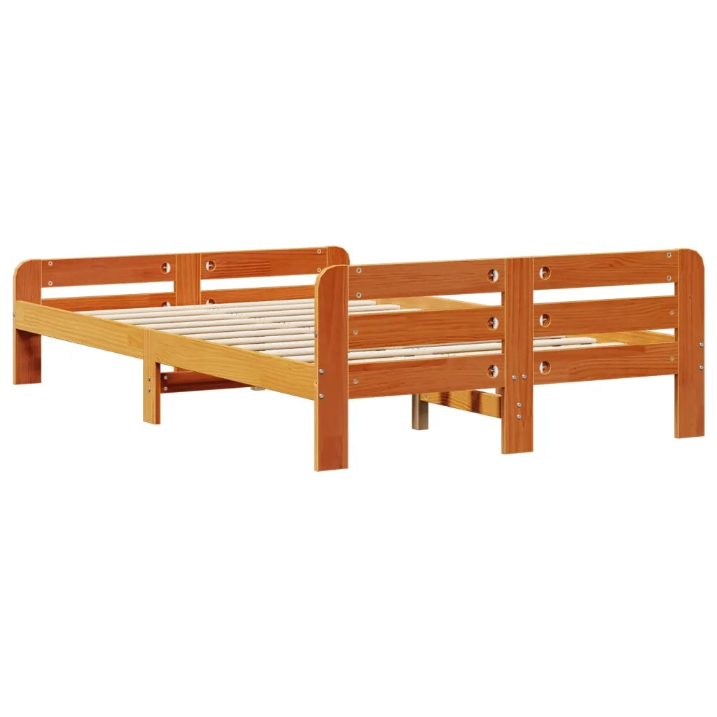 Letto senza Materasso Marrone Cera 120x200 cm in Legno di Pino