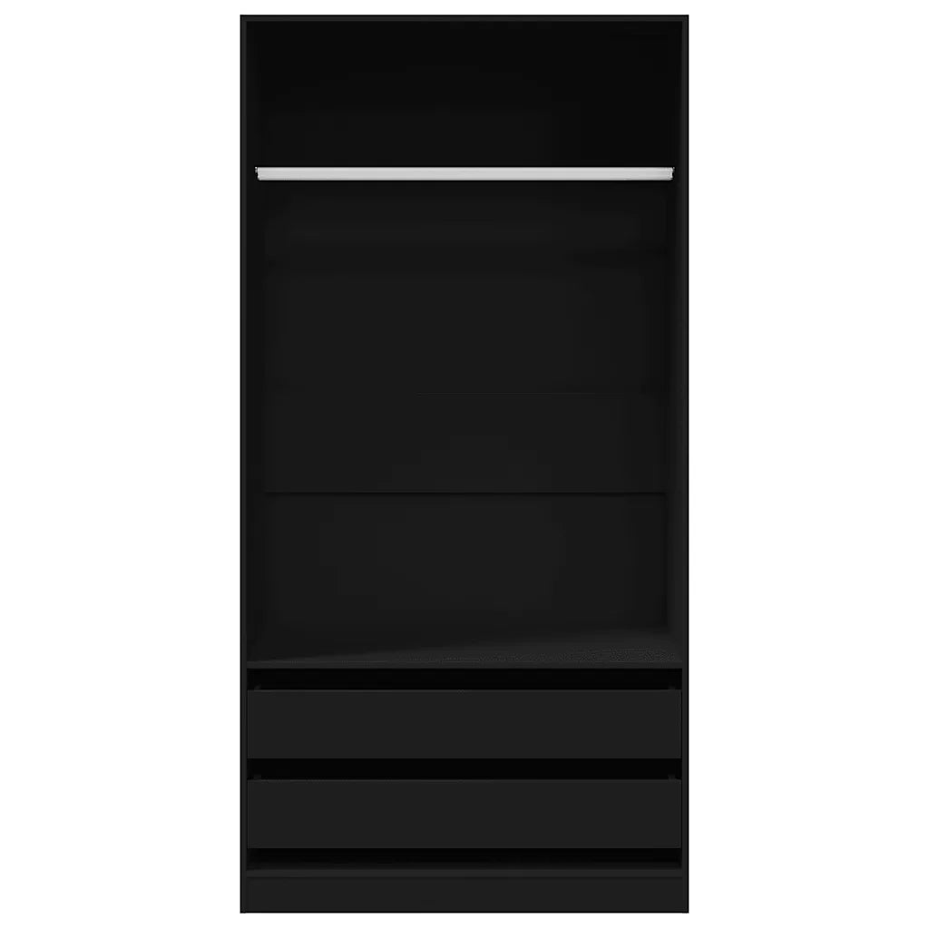 Armadio Nero 100x50x200 cm in Legno Multistrato 800604