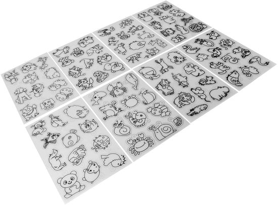 Set di fermagli per capelli con motivi animali - 8 pezzi - kit per fermagli con stoffa - decorazione artigianale - facile da usare - con foglio di alluminio per la pressa
