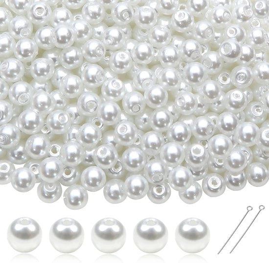 Collana in vetro 370 pezzi - Parelmoer - 6 mm - Nastro per collana - Creazione di gioielli - Artigianato
