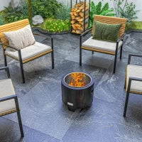 Braciere da Giardino, Stufa Senza Fumo in Metallo e Acciaio Inossidabile, Resistente alle Intemperie, 45 x 45 x 42 cm, Nero e Bronzo