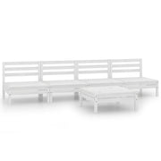 Set Divani da Giardino 5 pz | Set Salotto da Giardino Bianco in Legno Massello di Pino