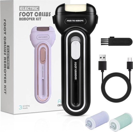 Pedicure elettrico professionale - Strumento per piedi con 3 lama per rimozione calli e cura dei piedi