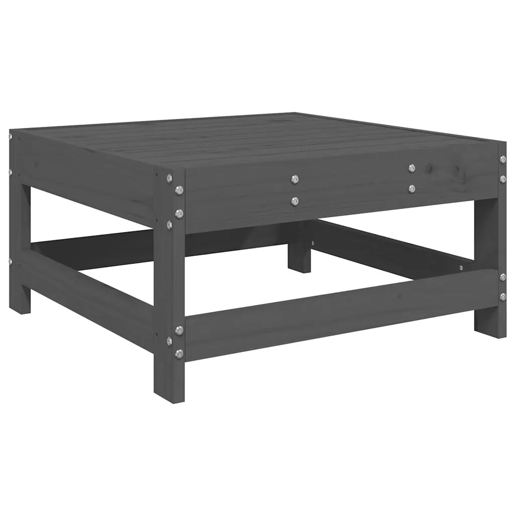Sedia da giardino-Poggiapiedi da Giardino con Cuscino Legno Massello Pino Grigio 407880