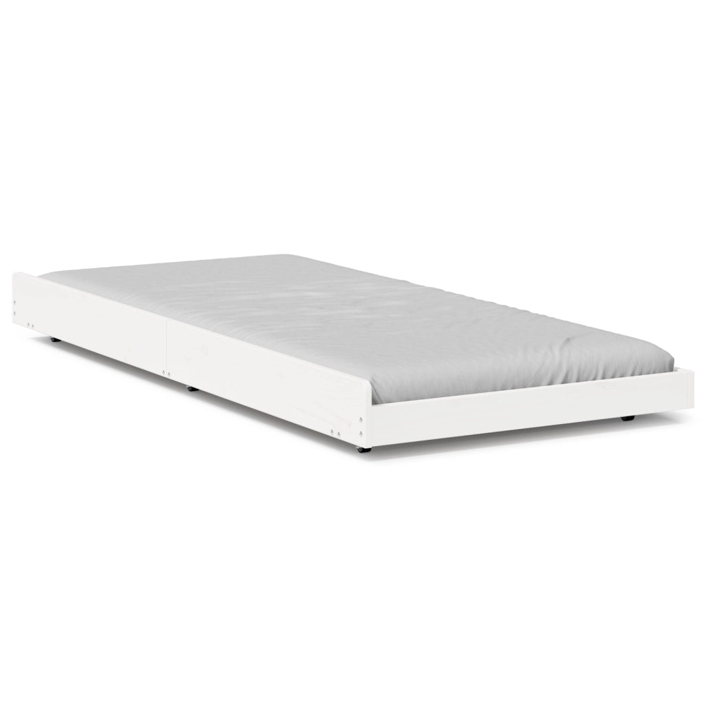 Struttura Letto Bianco Legno di pino 75 x 190 cm Pieghevole