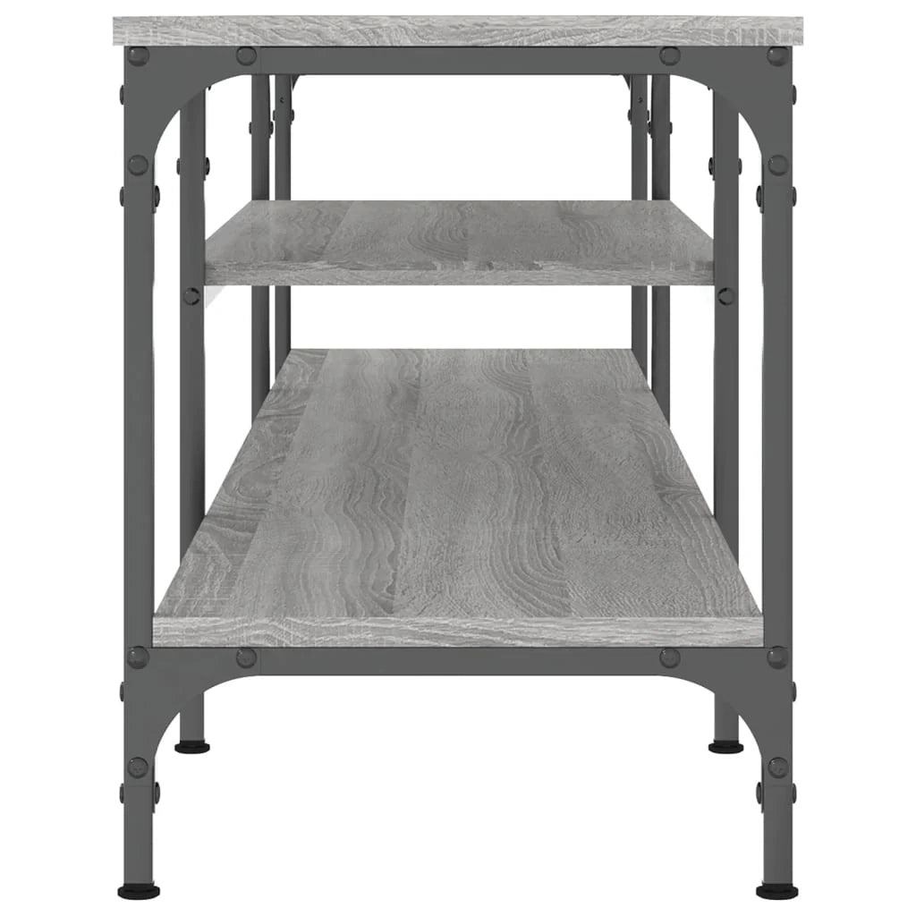 Mobile TV multimediale mensola per TV credenza per TV sala da pranzo soggiorno camera da letto Sonoma 161 x 35 x 45 cm legno ingegnerizzato e ferro grigio 02_0028425