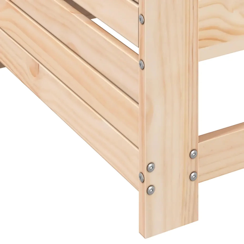 Divano Giardino Senza Braccioli con Cuscino-Sofa da Giardino-Divanetto da esterno Legno Massello Pino 445297