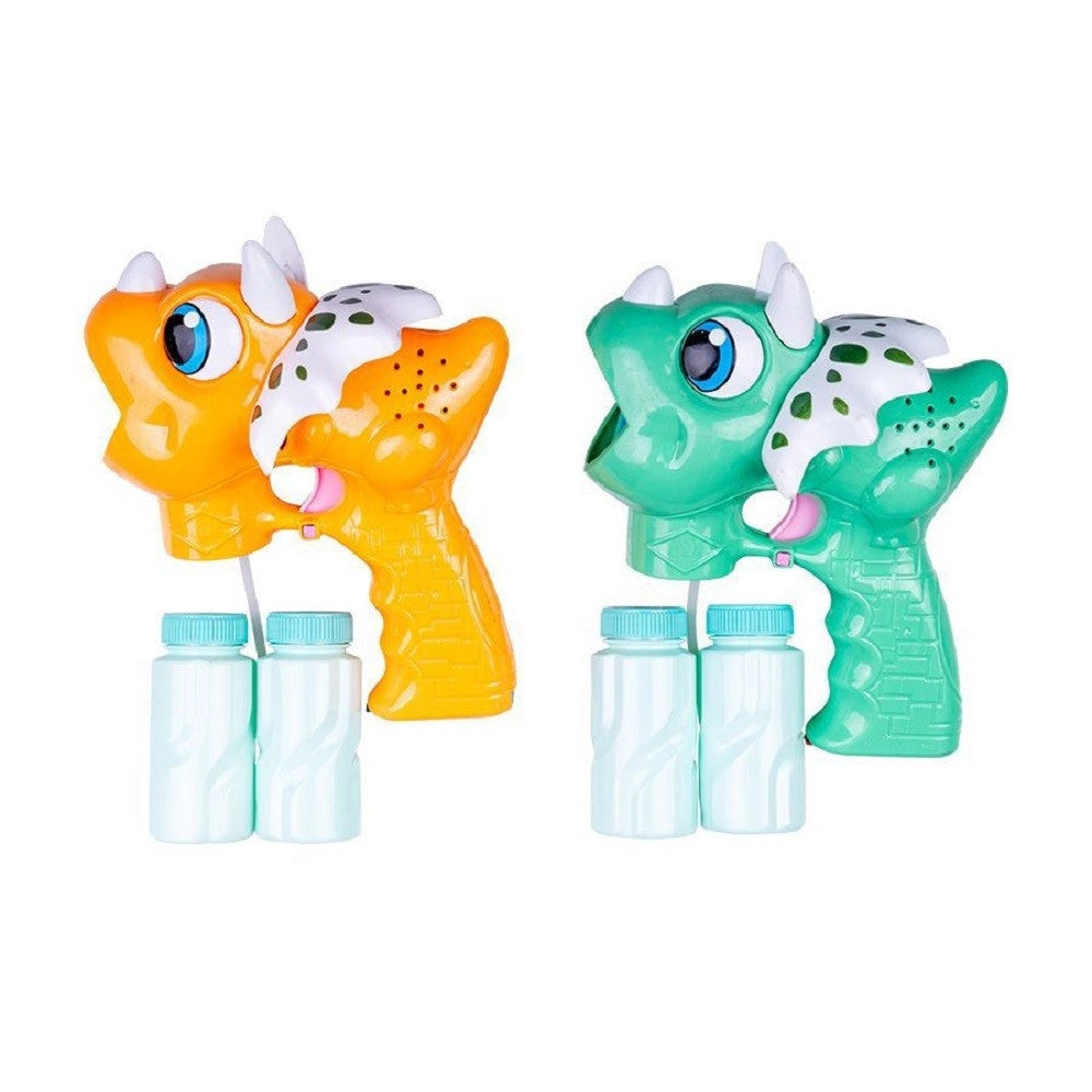 Trade Shop - Pistola Spara Bolle Sapone A Batteria Dinosauro Gioco Bambini 2 Colori 6560025 -