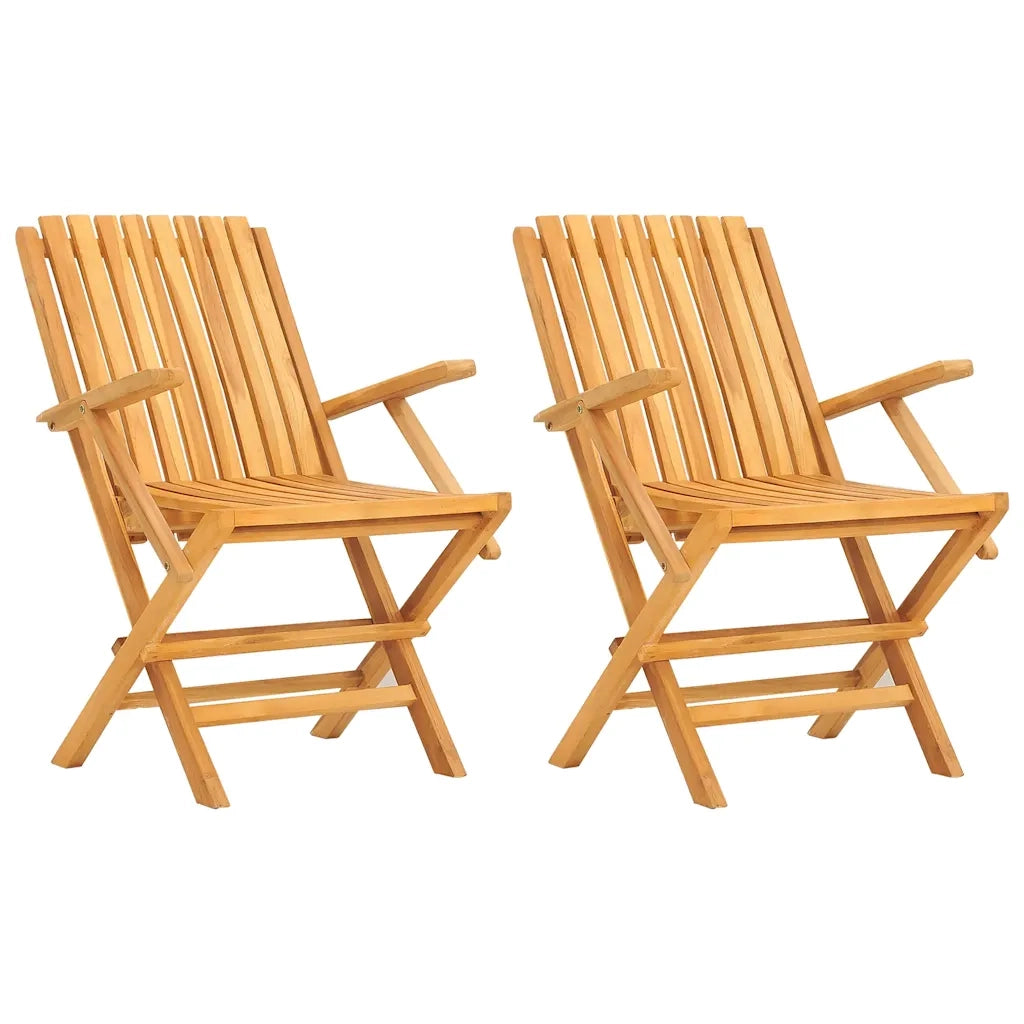 Sedie da Giardino Pieghevoli 2pz 61x67x90cm Legno Massello Teakcod mxl 129807