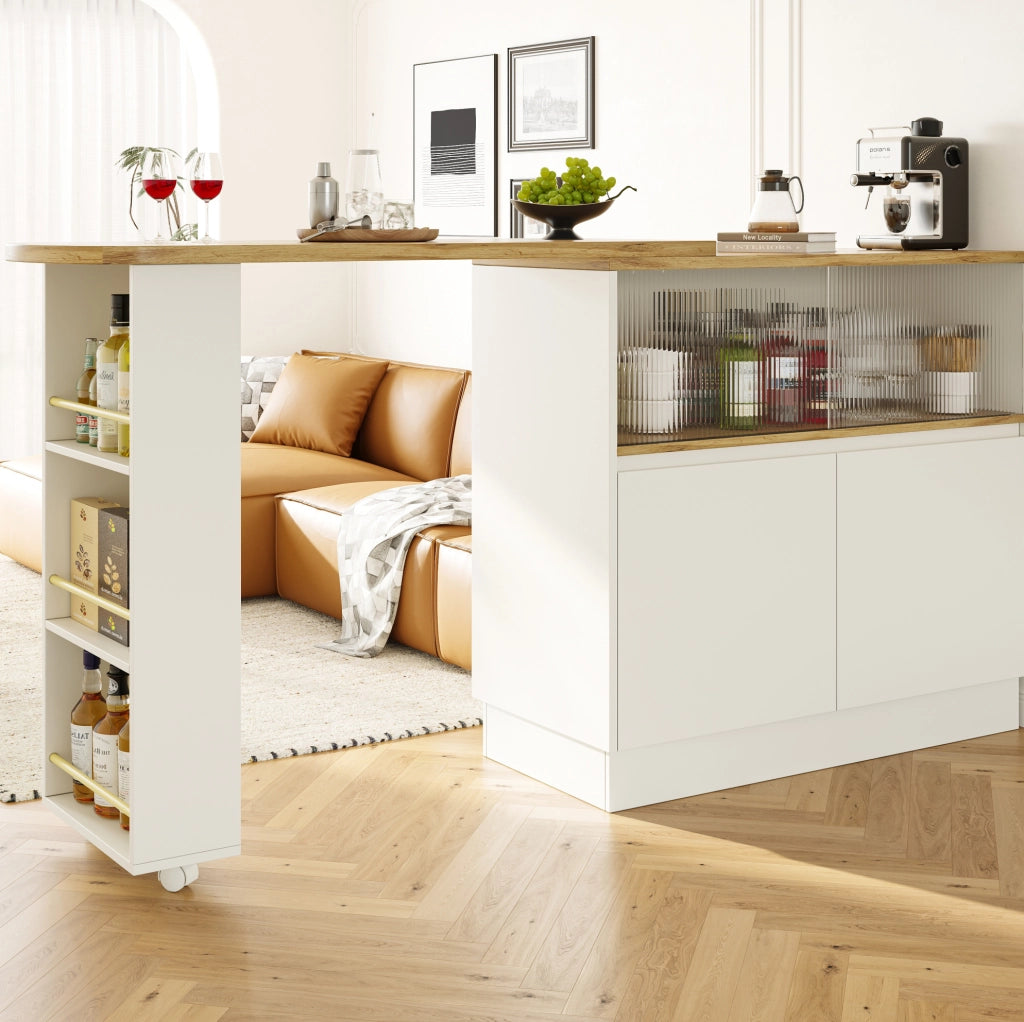 Credenza bar girevole 360° bianca in MDF